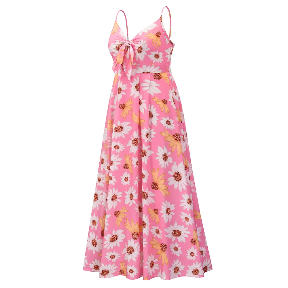 

Sexy Ladies Summer V-Neck Tie High Waist Sexy Print Sling High Waist Commuter Swing Skirt Women's Skirt Free Shipping