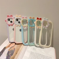 creative contrast color cartoon cute bowknot camera cover for iphone 11 12 13 pro x xr max shockproof phone case iphone 13 case