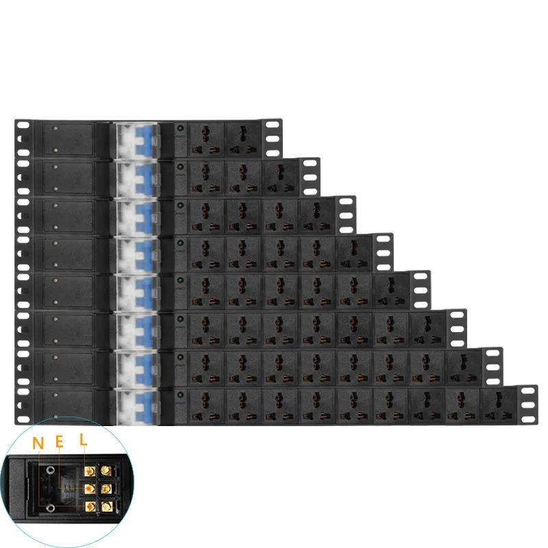 

PDU power strip With junction box 2-9 Way Universal output PDU Air switch control Cabinet installation Electric Network filter