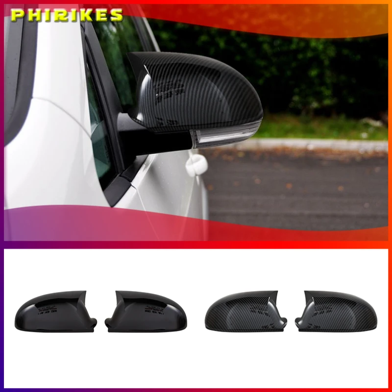 

2PC Black For VW GOLF 5 V MK5 GTI Jetta Passat B5.5 B6 EOS Sharan Superb Side Wing Rear View Mirror Cover Replacement Caps Shell