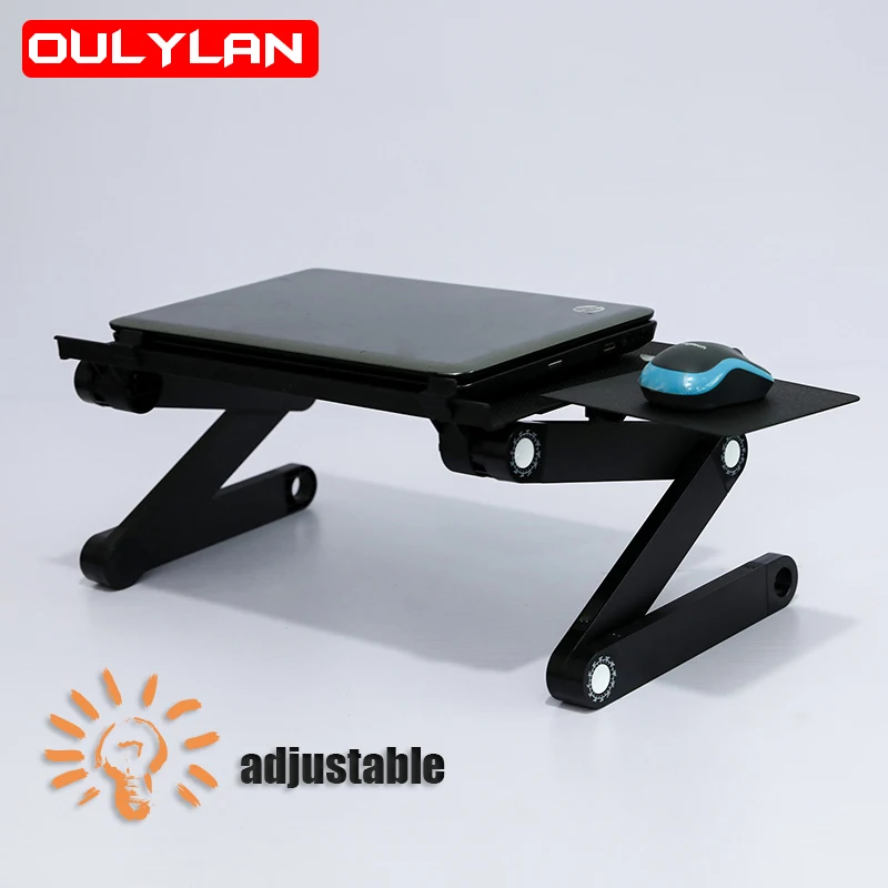 

Portable Liftable Laptop Desk Stand For Desk Bed Adjustable Aluminum Ergonomic Lapdesk PC Notebook Table Stand With Mouse Pad