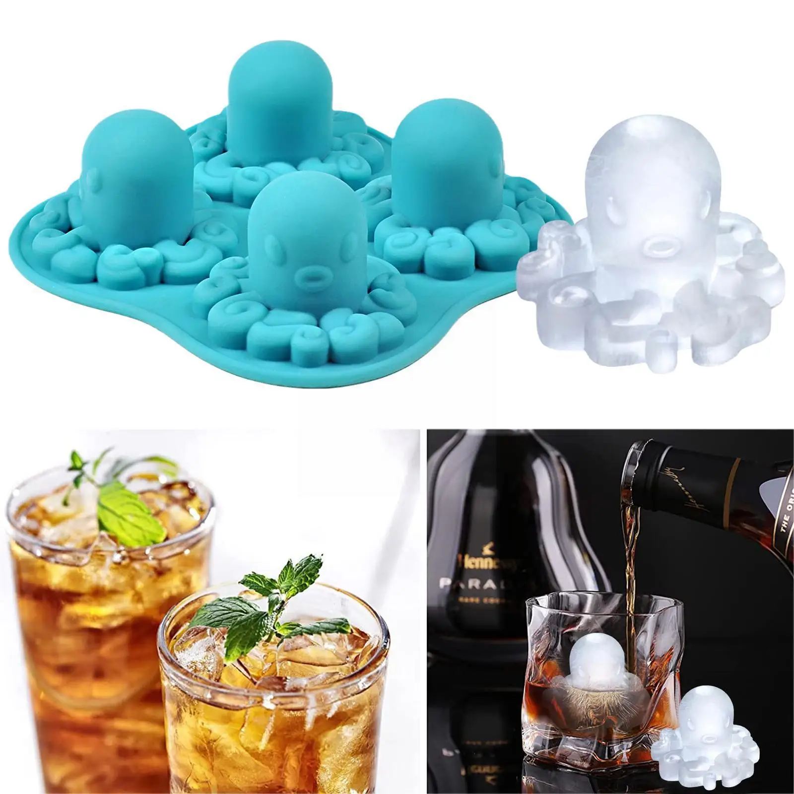 

Ice Cube Octopus Shape Chocolate Mould Tray Ice Cream DIY Ice Wine Silicone 3D Tool Whiskey Mold Home Cocktail Kitchen Cube L6Z2