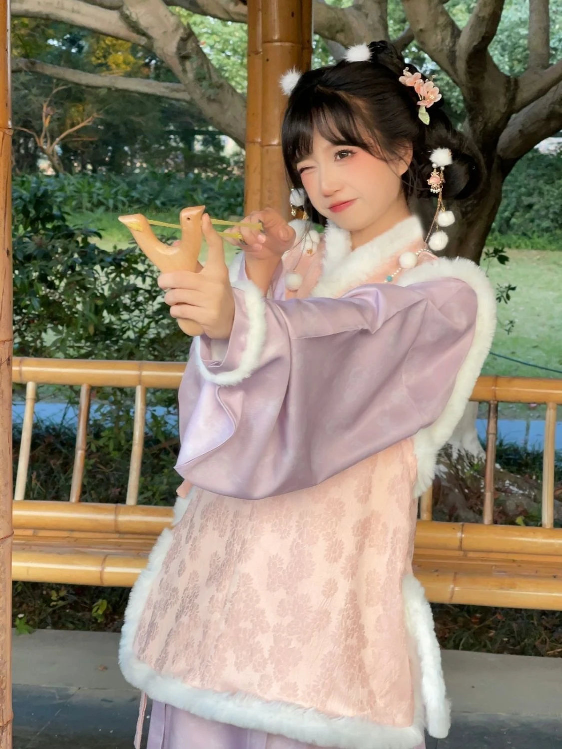 Женская короткая куртка Hanfu в стиле династии Мин с бархатной юбкой Mamian