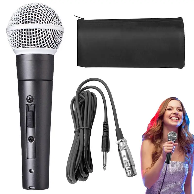 

Handheld Wired Mics On Off Switch Singing Microphones With Audio Cables Storage Bag Musical Microphone Tool For Speakers Karaoke