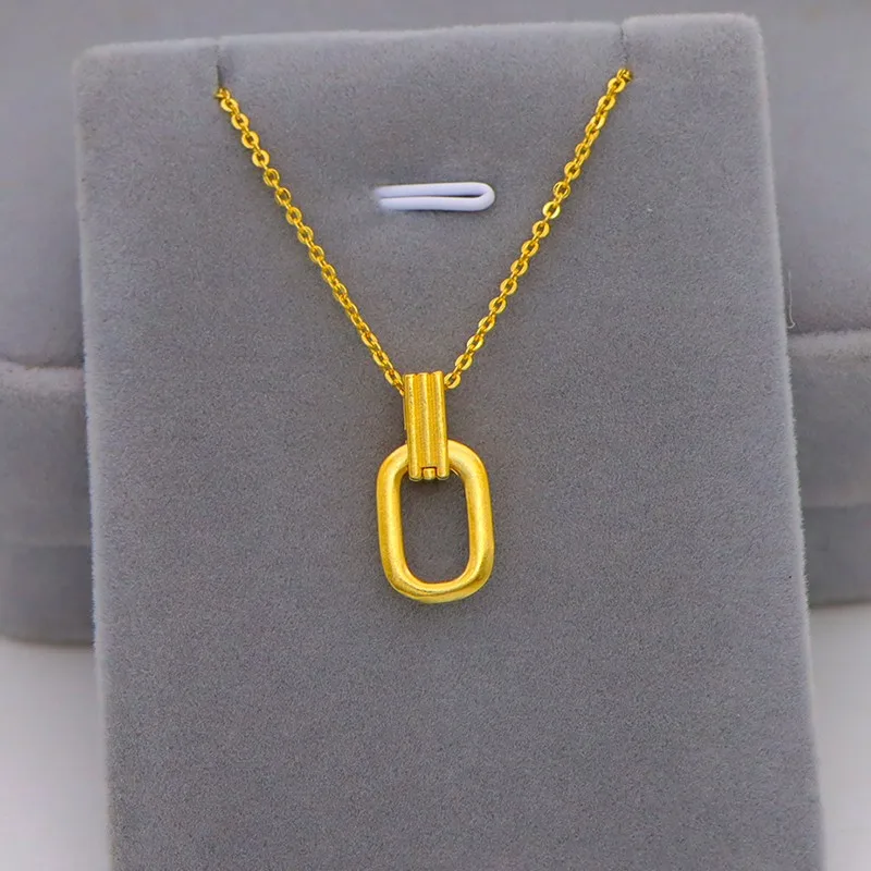 

Vietnam Shajin geometric fashion necklace women's collarbone chain gold-plated gold light luxury minority ins neckchain pendant