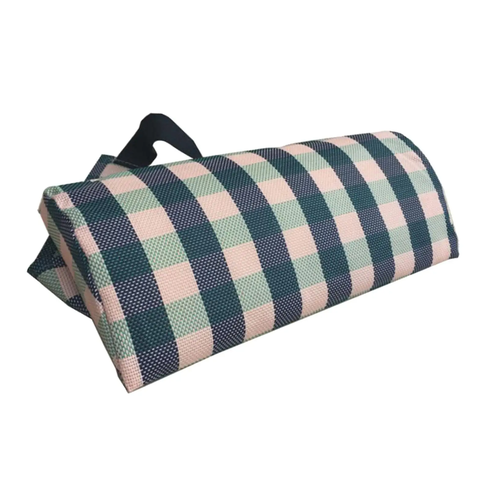 

Lounge Chair Lunch Break Folding Wicker Chair Sponge Pillow Green Grid