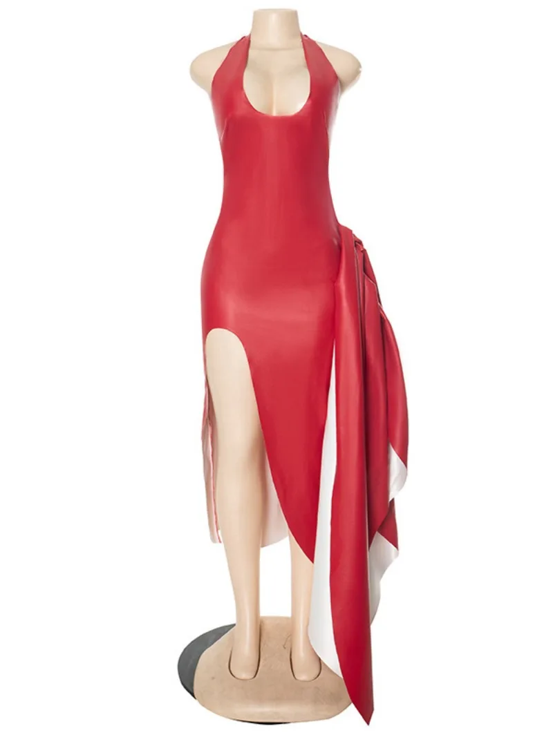 2025 шикарное сексуальное облегающее платье из искусственной кожи для ночного