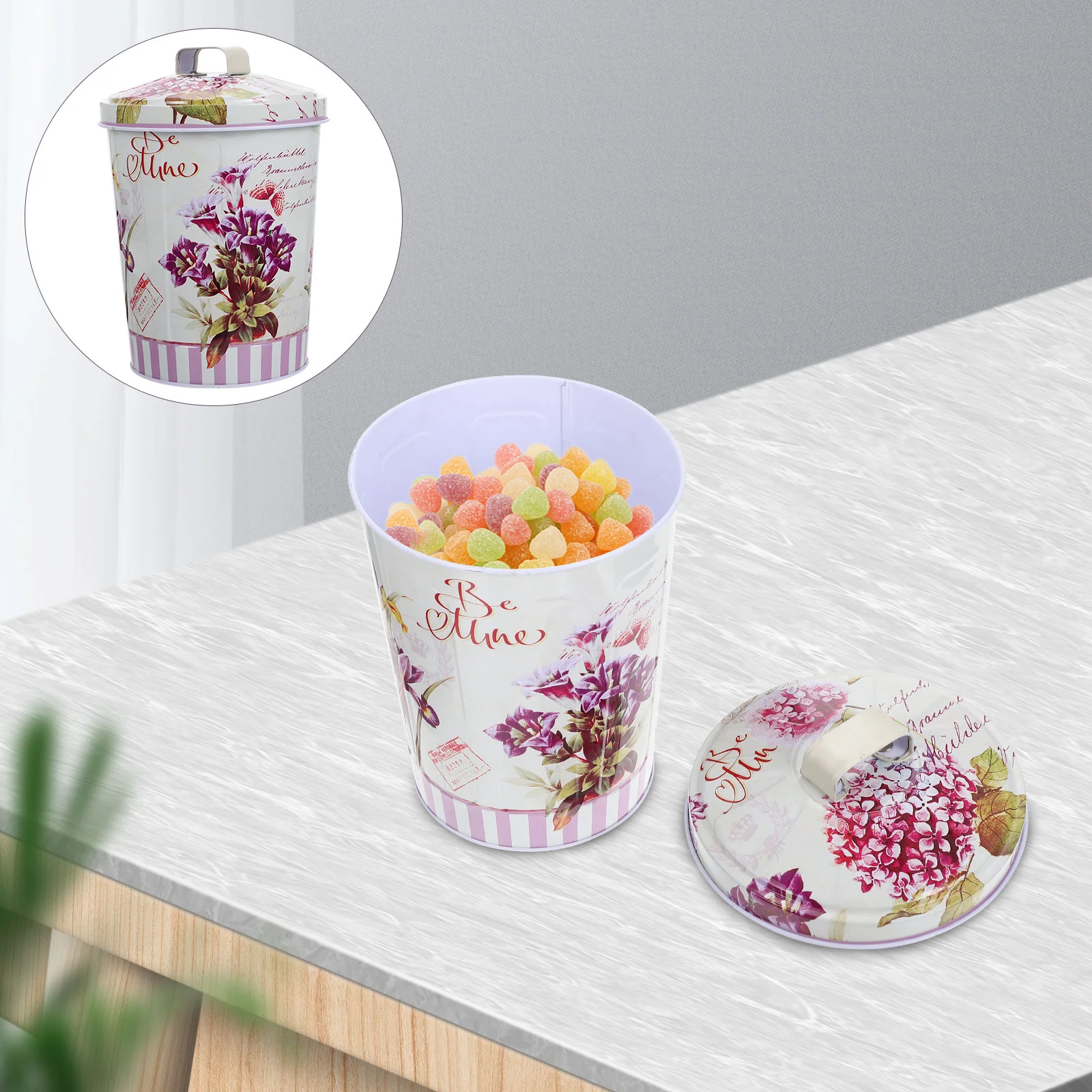 

Storage Tin Metal Box Candy Tea Jar Canister Tins Container Kitchen Cookie Coffee Iron Can Canisters Desktop Jars Containers