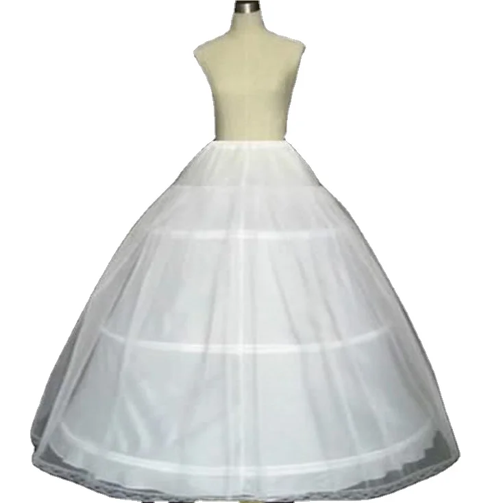 

Bridal wedding dress skirt support three circles 1 yarn hard mesh poncho lining fabric elastic waist Petticoat Women