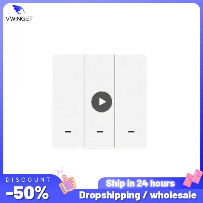 

1PCS Tuya Smart Light Switch No Neutral Wire No Capacitor Needed Smart Life App 1/2/3 Gang Works with Alexa Home