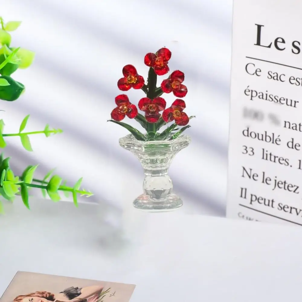 Яркий хрустальный цветок статуэтка хрустальные поделки изысканная стеклянная