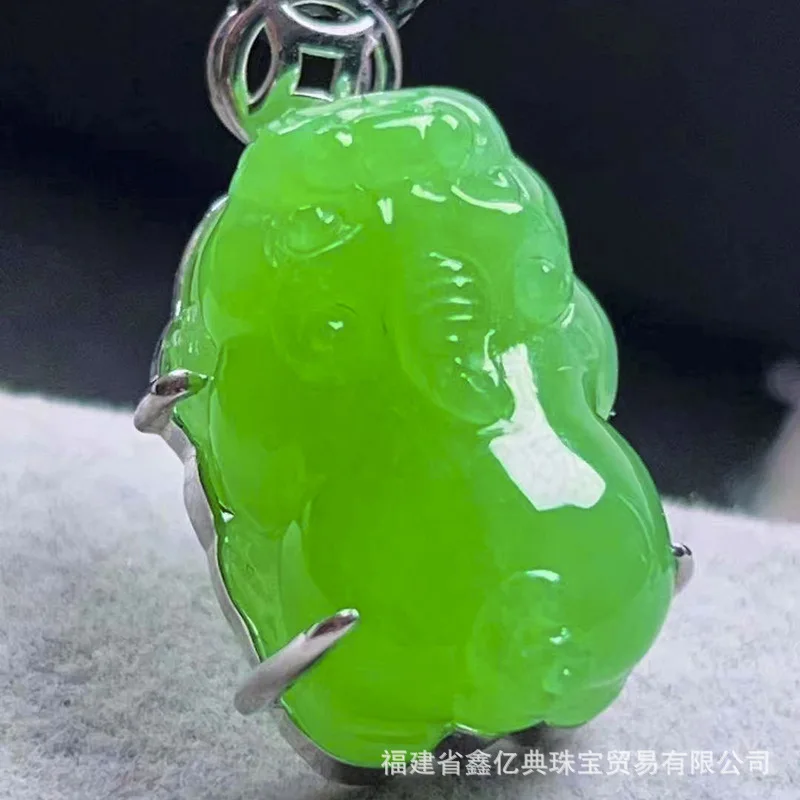 Натуральный Изумрудный кулон A18k из Мьянмы ледяной нефритовый каплевидный нефрит