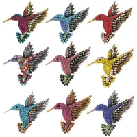 new diamond inlaid hummingbird brooch personalized animal brooch fashionable dress collar pin female