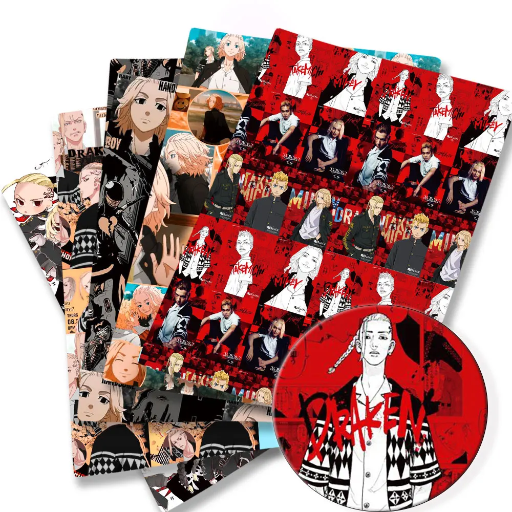 Ткань «Токийский мстители», мультфильм «сделай сам», 140x50 см, полиэстер, хлопок, ткань для шитья, пэчворк, ткань с принтом, аниме ткань Ткань «Токийский мстители», мультфильм «сделай сам», 140x50 см, полиэстер, хлопок, ткань для шитья, пэчворк, ткань с принтом, аниме ткань