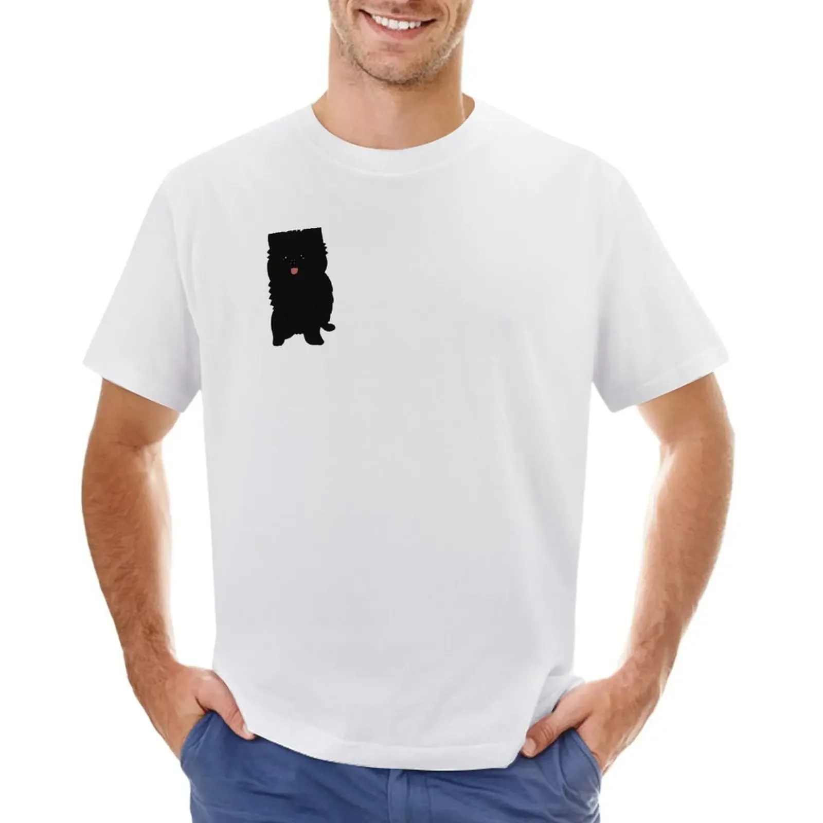 Футболка с изображением чёрного померанского собаки милая одежда заготовки