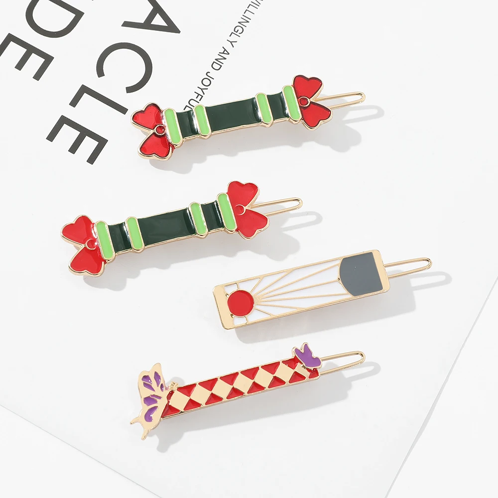 

Anime Demon Slayer Hairpin Small Fresh Fashion Metal Hair Clip Woman Home Outdoor Wild Hair Accessories Cute Gifts for Girls