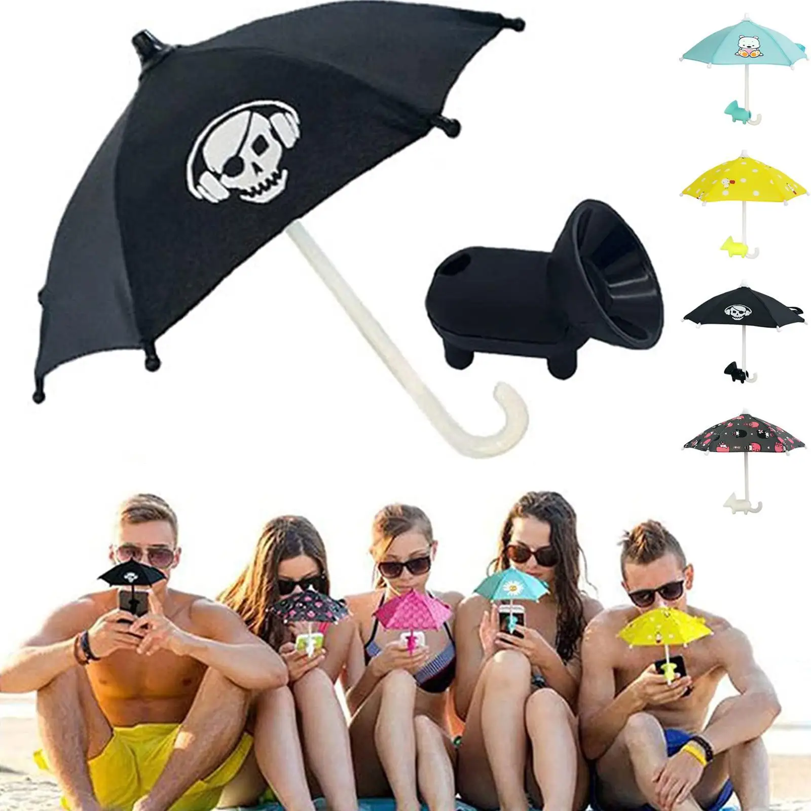 Phone Mini Umbrella Stand With Suction Cup Cell Phone Stands Cute Kawaii Outdoor Cover Sun Mount Phone Holder Universal