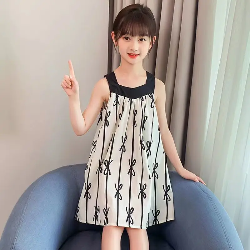 

Girl Princess Dress Summer Wear New Fashion Girls Sleeveless Princess Dress Net Red Foreign Style Children's Thin Sling Dresses