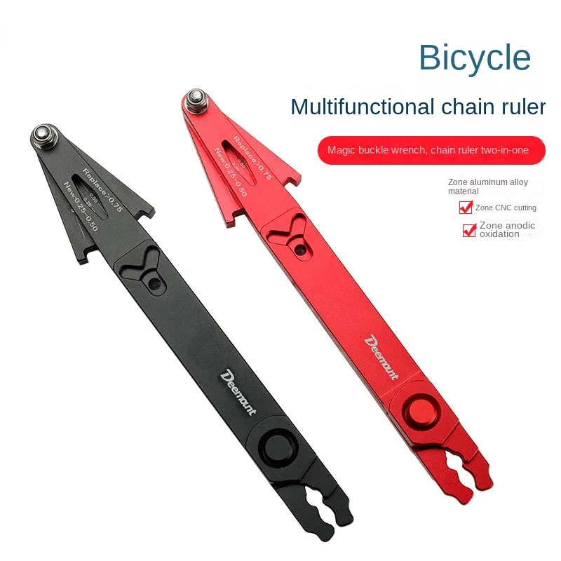 Bicycle Repair Tool 2-In-1 Chain Measuring Ruler Chain Remover Riding Accessories