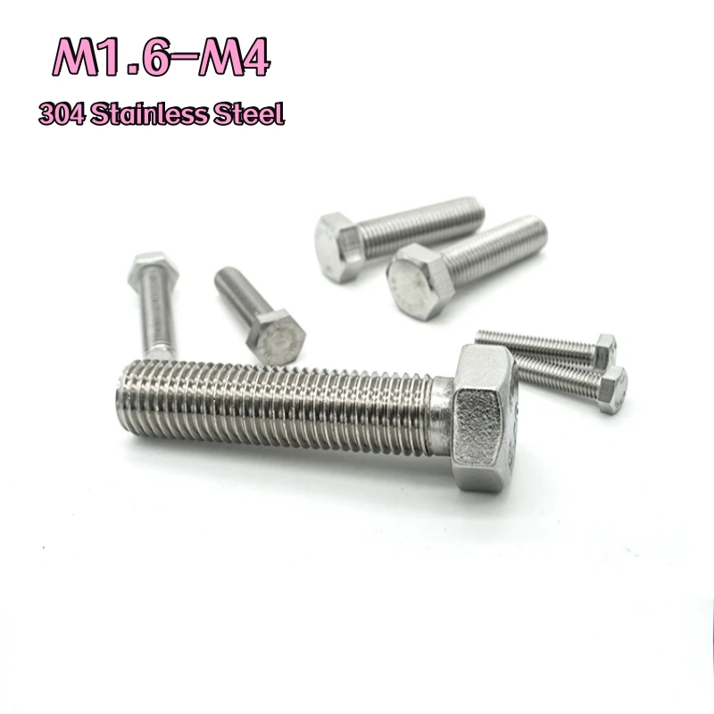 M1.6 M2 M2.5 M3 M4 фотоголовка болт 304 A2 Метрическая резьба из нержавеющей стали DIN933