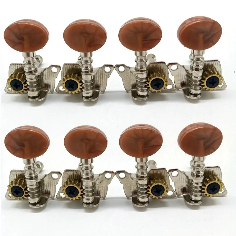 

Quality 8X 2R2L Metal Ukulele Locking String Tuner Guitar Tuning Peg Machine Head With Brown Head Pegs For Ukulele Guitar Part