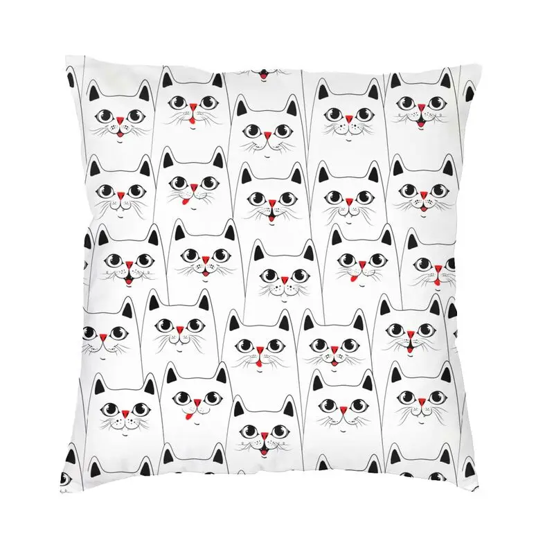 

Luxury Funny Cats Pattern Sofa Cushion Cover Velvet Cartoon Kitten Throw Pillow Case for Living Room Pillowcase