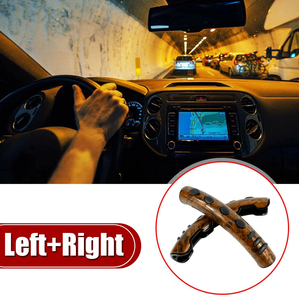 

2x Steering Wheel Booster Cover Trim Car Accessories Carbon Fiber Red Non-Slip Elastic Warm Anti Slip Wheel Cover