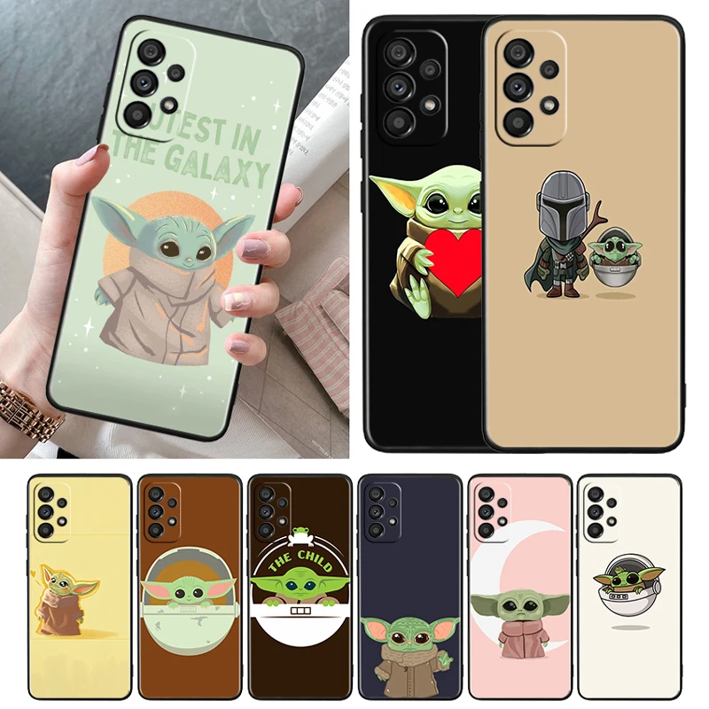 

Star Wars Lovely Yoda Black Phone Case For Samsung Galaxy A52S A72 A71 A52 A51 A12 A32 A21S A73 A13 A53 4G 5G Cover Shell