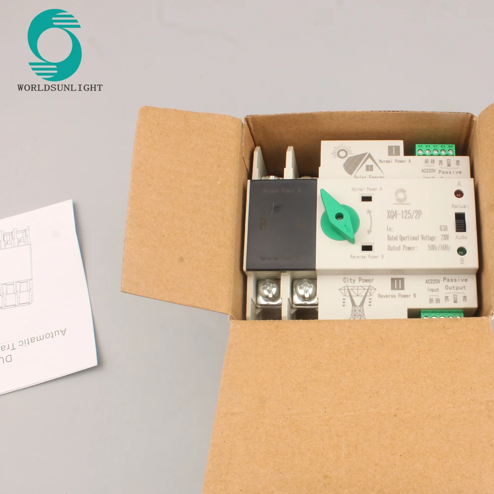 XLQ4 2P 3P 4P 230V Din Rail ATS для PV и инвертора двойной переключатель питания автоматический