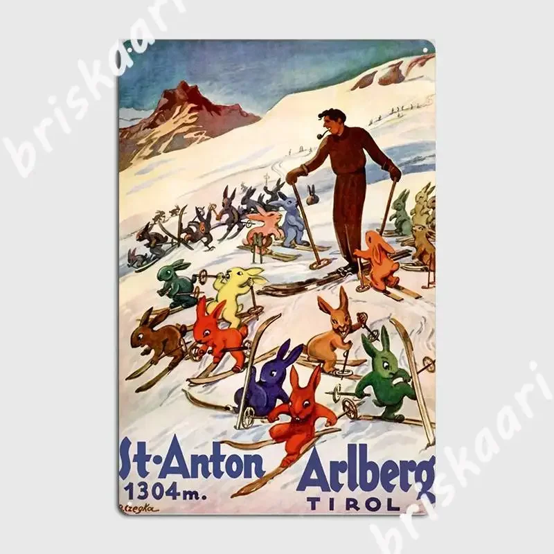 Плакат Saint Anton Am Arlberg металлическая табличка настенный декор гаражный клуб