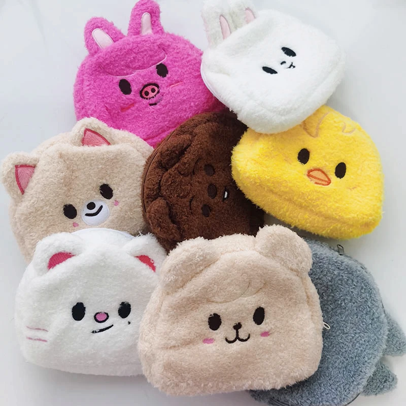 

Kpop Stray Kids Skzoo Plushies Bag Love STAY SKZ'S Chocolate Factory Fluffy Pouch Kawaii Stuffed Animal Cosmetic Bags Coin Purse