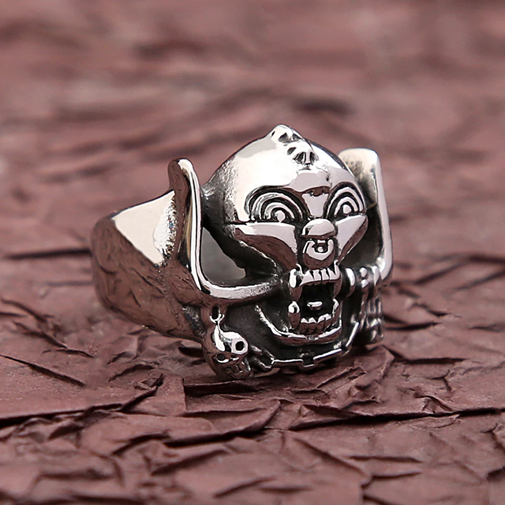 

Gothic Vintage Stainless Steel Unique Skull Rings For Men Women Punk Hip Hop Fashion Creative Ring Jewelry Gifts Dropshipping
