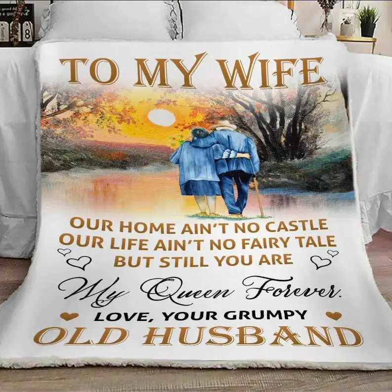 

Одеяло для моей жены, индивидуальное одеяло для влюбленных, одеяло от мужа, одеяло для дедушки, подарок на день святого валентина, подарок на...
