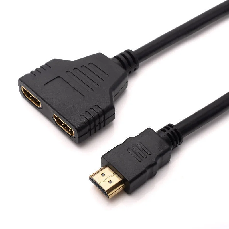 

1080P HDMI Splitter Adapter Cable 1 Input Male To 2 Output Female Port Cable Adapters Converter For PS5 TV Games Videos
