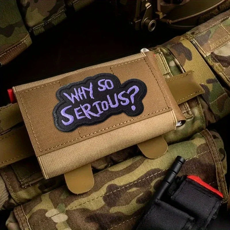 БЫ ТА СЕРИОЗ? Нашивка с вышивкой фиолетовые мультяшные английские нашивки на