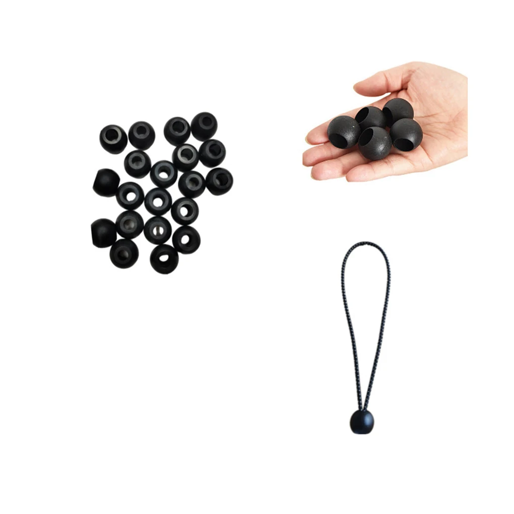 

Эластичный шнур, износостойкий черный брезентовый провод с шариком, 25 шт.