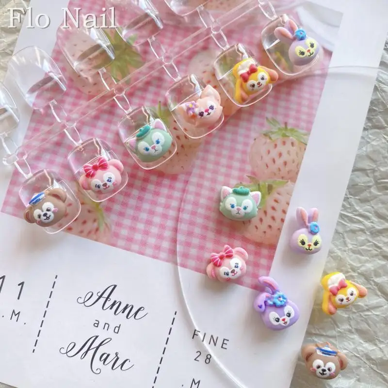 

Disney Cute Cartoon Kawaii StellaLou Lotso Linabell Manicure Accessories patch Decorations Resin Accessories Mobile phone case