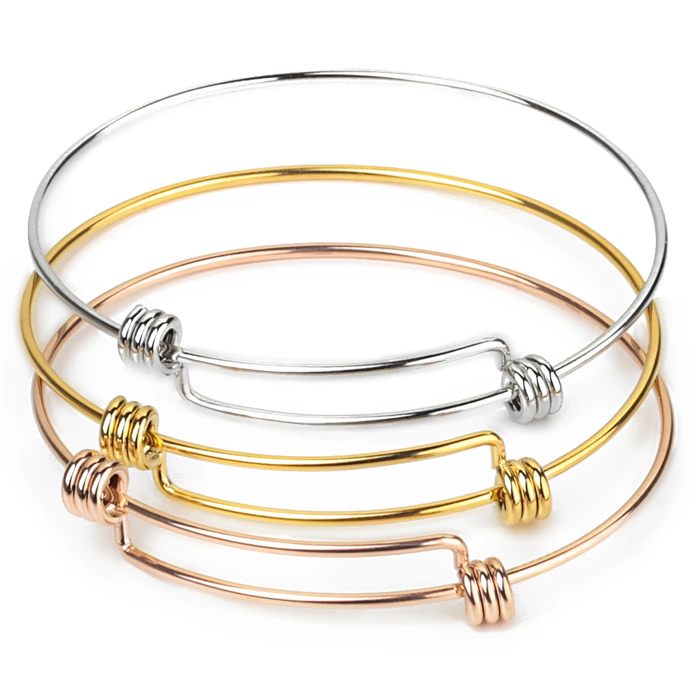 

High Quality Dia 70mm Adjustable Stainless Steel Bracelet Bangle Bracelet DIY Wrist Jewelry Bracelet Charm Bracelets Wholesale