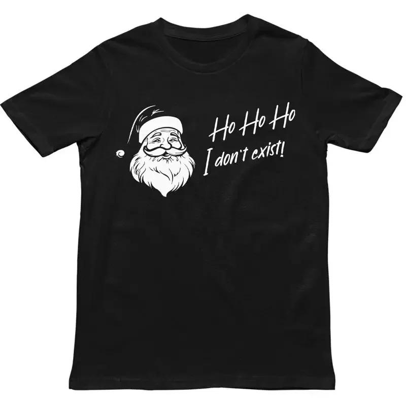Фото Футболка Ho I Don't Exist с забавным рождественским принтом Санты №1