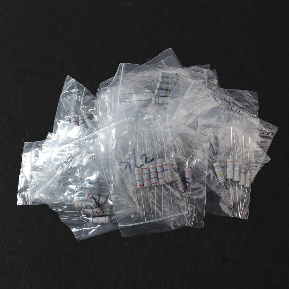 

150PCS/Lot 3W Carbon Film Resistor 30 Kinds Assortment Kit Set Resistors Kit Color Ring Resistance 1K~820K ohm electronic kit