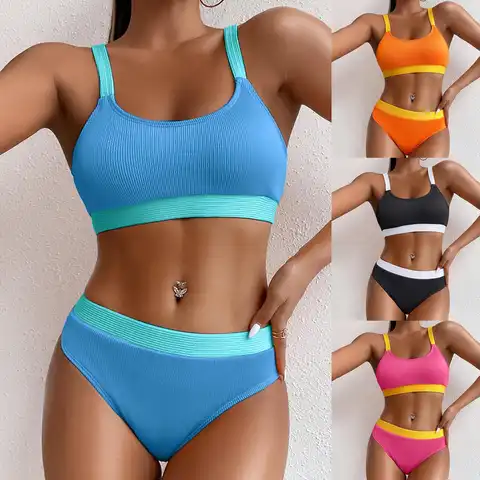 Women High Waist Bikini Push Up Bikinis Print Swimsuit Female Beachwear Swimwear Underwire Top