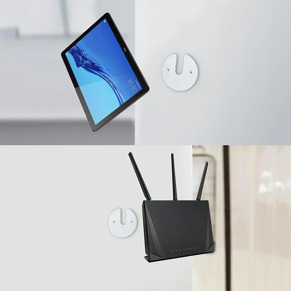 2 Pcs Wall Mounting Brackets Universal Rotatable Adjustable Storage Holder For Phone Router Hard Disk Power Bank for WiFi Router images - 6