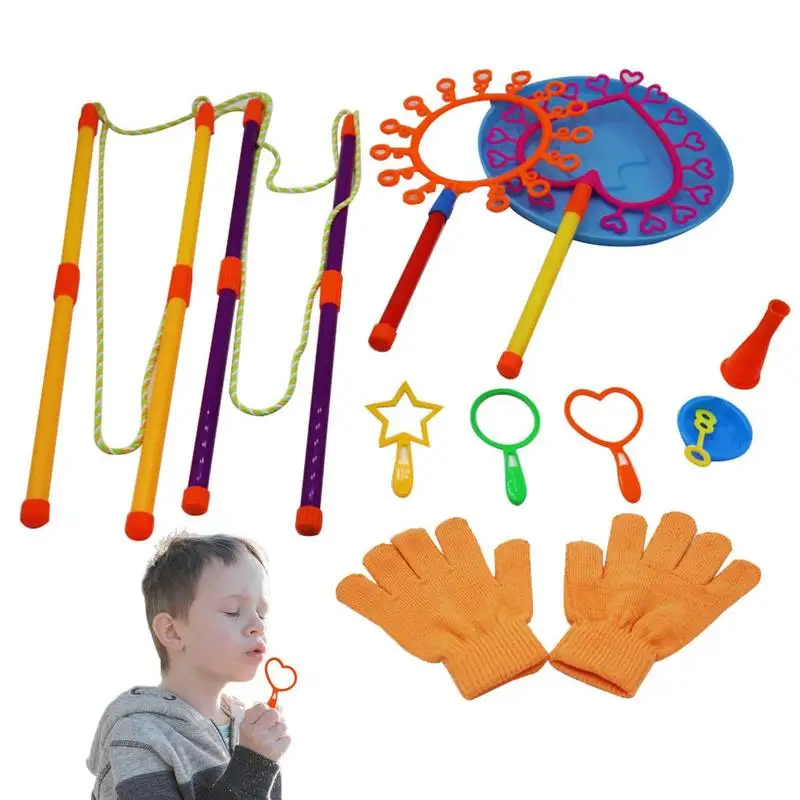 

11pcs Bubble Wands Set Blowing Bubble Tool Soap Bubble Maker Blower Big Bubble Dish Outdoor Without Water Shape Toy Bubble Maker