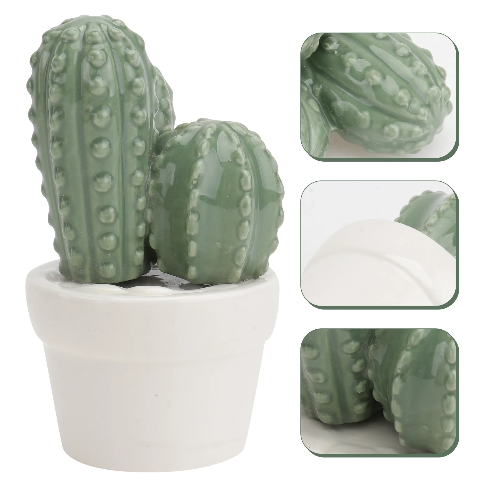 

Ceramic Potted Fake Plants Pots Cactus Home Layout Decor Faux Greenery Realistic Bonsai Dining Table Simulation