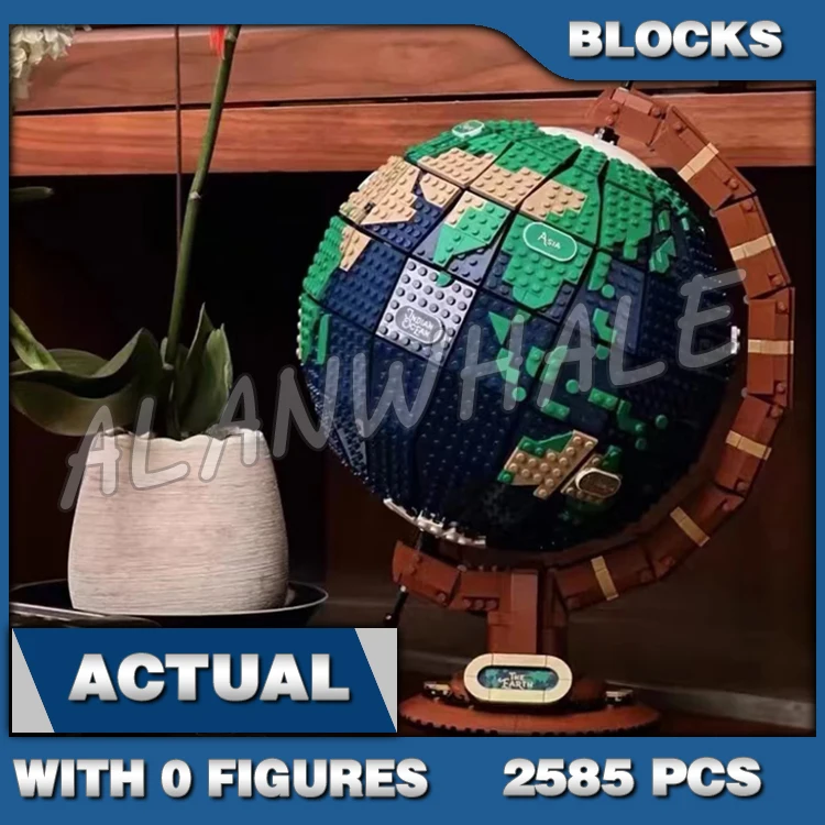 

2585pcs Ideas The Globe Map Rotatable Earth Continent Ocean 95335 Building Blocks Sets Compatible With Model