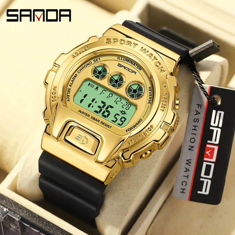 

Men Top Brand SANDA 2127 Digital Watch Men Military Outdoors Sport Chronograph Date Wristwatch Week Men LED 50m Waterproof Watch