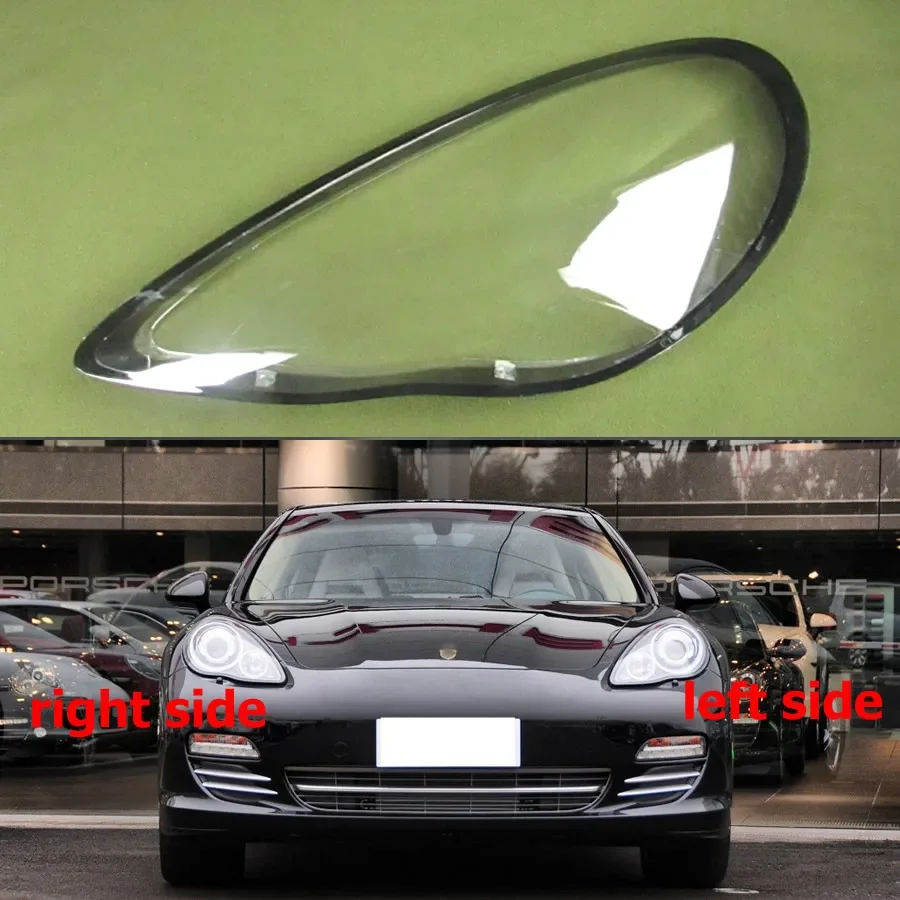 

For Porsche Panamera 970 2010-2013 Headlamp Cover Transparent Headlight Shell Plexiglass Replace Original Lampshade Black Edge