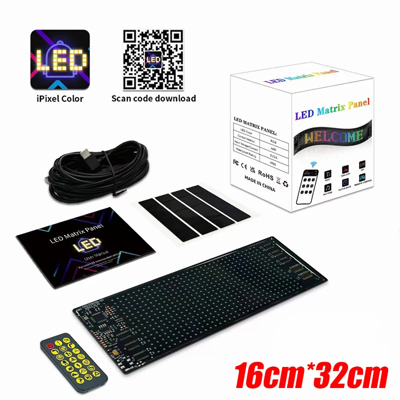 

Светодиодная матричная пиксельная панель, прокрутка, яркий рекламный дисплей, вывеска USB 5 В, гибкий экран, окно, декоративный светильник, управление через приложение