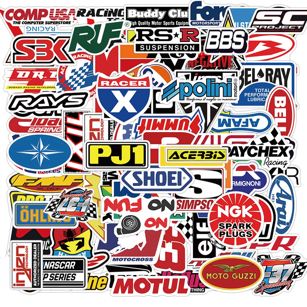

50pcs JDM Racing Logo Car Modification Waterproof Stickers Skateboard Laptop Helmet Car Motorcycle Bike Sticker Decal