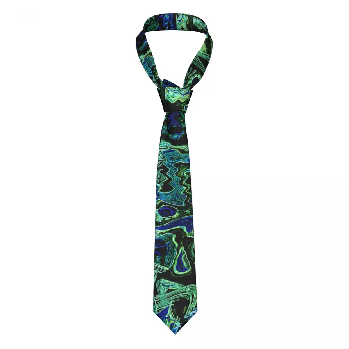 

Галстук с неоновым рисунком черный синий зеленый абстрактный мужской шейный галстук с узором Подарочная рубашка формальный галстук 8 см